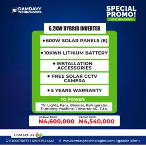 6.2KW/10KWH LITHIUM BATTERY